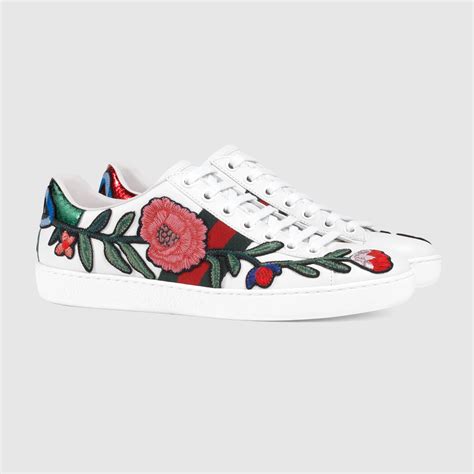 gucci aces flora|Gucci ace embroidered floral.